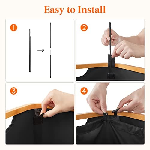 Lifewit 100L Laundry Basket with Lid, Clothes Hampers for Laundry with Bamboo Handles and 1 Removable Bag, Large Foldable Laundry Hamper for Bedroom, Bathroom, Dorm, Laundry Room, Black 5