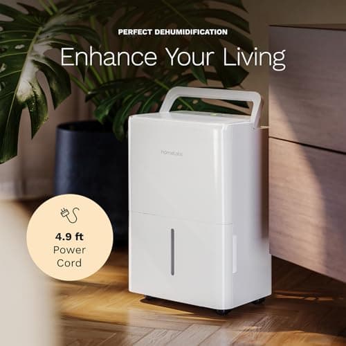 hOmeLabs Dehumidifier - Advanced Humidity & Moisture Control, Quiet, Efficient, Auto Shut-off, Ideal for Home, Basement, Office - 1,800 Sq Ft Wi-Fi (8 Pint MAX 24 Pint at 95°F, 90% RH) 7