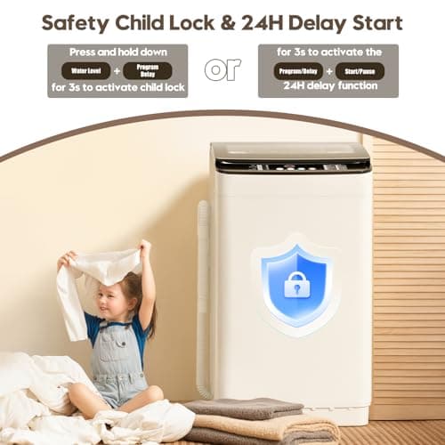 Auertech Portable Washer and Dryer Combo Set, 28 lbs Fully Automatic Washing Machine, 1.5 CuFt Portable Dryers, Compact Washer and Dryer for Apartment, RV, Dorm 8