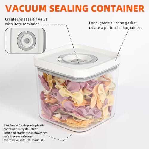 2025 New Handheld Vacuum Sealer for Food storage, Sous Vide and Meal Prep. 1 vacuum machine 2 compact containers and 4 reusable bags, 7-piece Set. Extending freshness up to 5 times longer 2