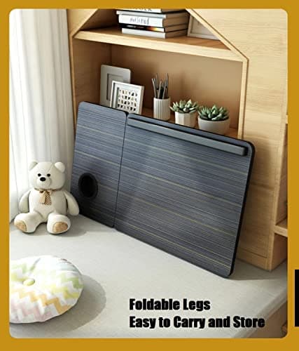 Laptop Desk for Bed Couch,Lap Desk for Laptop,Portable Laptop Stand for Desk,Small Adjustable Laptop Desk,Foldable Bed Table for Laptops and Writing, Bed Tray Table with Cup Holder(Black) 7