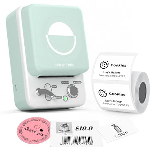 SUPVAN T50M Plus Bluetooth Label Maker Machine with Tape, High Printing Clarity, Versatile App with 40+ Fonts and 450+ Icons, Inkless Labeler for Business, Home, Office Organization, Green