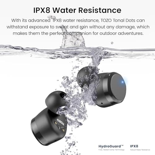 TOZO T12 Wireless Earbuds Bluetooth 5.3 Headphones, Call ENC Noise Cancelling Mic, 55Hrs Playtime App Customize EQ IPX8 Waterproof LED Digital Display Premium Sound Headset 8