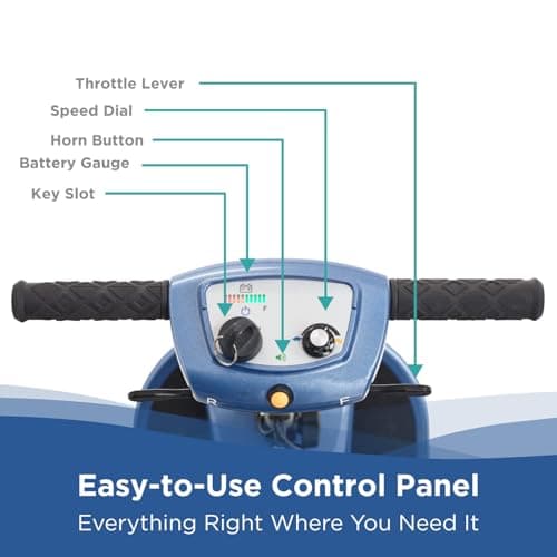 Journey So Lite Folding Power Scooter, 5 mph Max Adjustable Speed, 8-Mile Range, 24V Lithium Battery, Lightweight & Portable for Mobility, Red 5