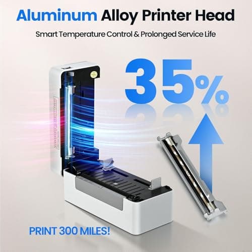 BPXX Bluetooth Thermal Label Printer - Clear Print Quality, Portable Wireless Shipping Label Printer Easy to Connect, Use to Print Shipping Labels, Compatible with Amazon Shopify Ebay Ups 6