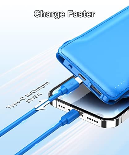 TG90° 10000mah Power Bank Portable Charger with Built-in Cables(No AC Plug), Portable Phone Charger Battery Backup Compatible with iPhone 17 16 15 14 13 12 and Android Phones 3