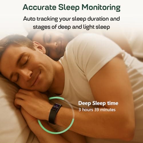 FITVII Slim Fitness Trackers, Fitness Watch with 24/7 Heart Rate, Blood Pressure, Blood Oxygen, Stress Monitor, AMOLED Activity Tracker Step Calorie Counter, IP68 Waterproof Smart Watch for Women Men 6