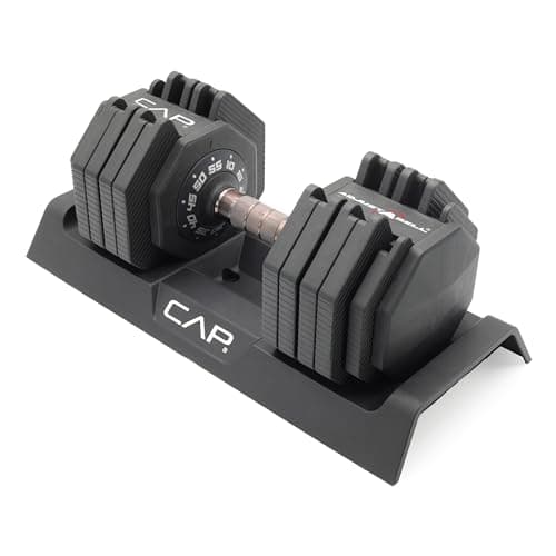 CAP Barbell 55 lb Single Adjustable Dumbbell with Full Rotation Copper Handle