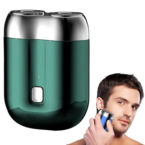 New Model Mini Dual-Head Electric Shaver for Men, 2025 Upgraded Pocket Shaver USB Mini Shavers, Washable Double Head Rechargeable Waterproof Compact for Travel (Green)