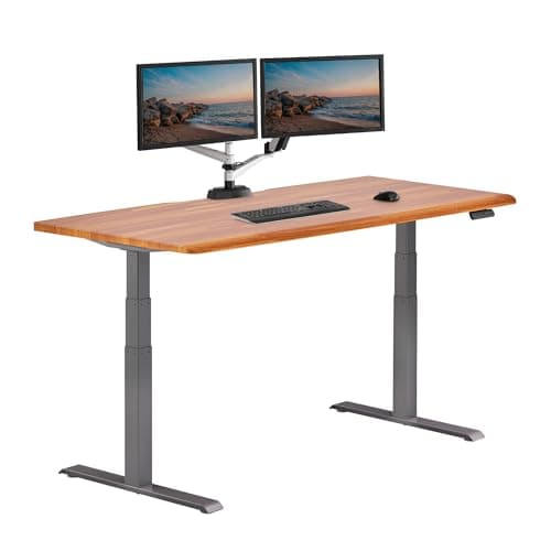 Vari ComfortEdge 72x30 Inch Electric Standing Desk – Height Adjustable Large Office Sit Stand VariDesk with Sloped Edge, Memory Presets, 180 LB Capacity + Tool-Free Assembly (Butcher Block)