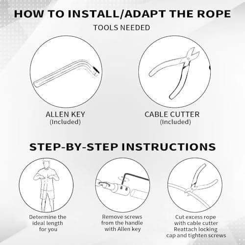 Weighted Jump Ropes for Men & Women, 1/2 LB Jump Rope Weighted With Ball-bearing, No-Slip Grip, Durable Steel Cable, Heavy Jump Rope Designed for Fitness, High-Intensity Strength Workouts, crossfit 7