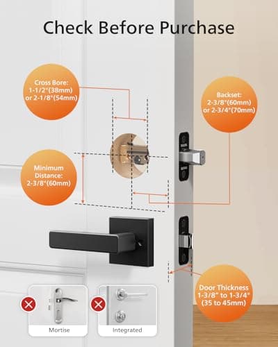 Philips Smart Lock with Handles, Keyless Entry Door Lock Set, Keypad Door Lock with 2 Level Handles, Digital Keypad Deadbolt for Front Door, App Fingerprint PIN Code Unlocking, Auto Locking 8