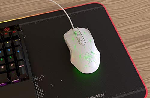 FIRSTBLOOD ONLY GAME. AJ52 Watcher RGB Gaming Mouse, Programmable 7 Buttons, Ergonomic LED Backlit USB Gamer Mice Computer Laptop PC, for Windows Mac Linux OS, Star White 7