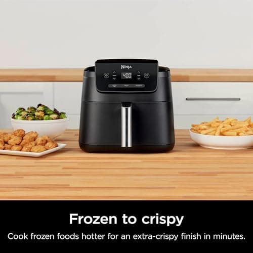 Ninja Air Fryer Pro 3-in-1 with 5 QT Capacity, Air Fry, Reheat, Dehydrate, Air Crisp Technology with 400F for hot, 120 Volts, Nonstick Basket & Crisper Plate, Black, AF140 (Renewed) 6