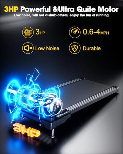 3HP Walking Pad Treadmill with 9% 5-Level Auto Incline, 360 lbs Capacity & Big LED Screen Under Desk Treadmill with Run Mode, Compact Treadmills for Home Small/Office,Assembly Free,Wider Belt - Black 6