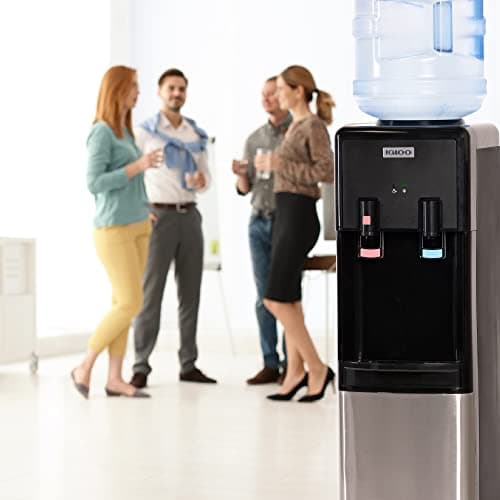 Igloo Top Loading Water Cooler with Removable Tray & Energy-Saving Features - Water Tower with Hot, Cold Temperature Settings- Water Dispenser Fits 3 & 5-Gallon Jugs with Child Safety Lock- Stainless 7