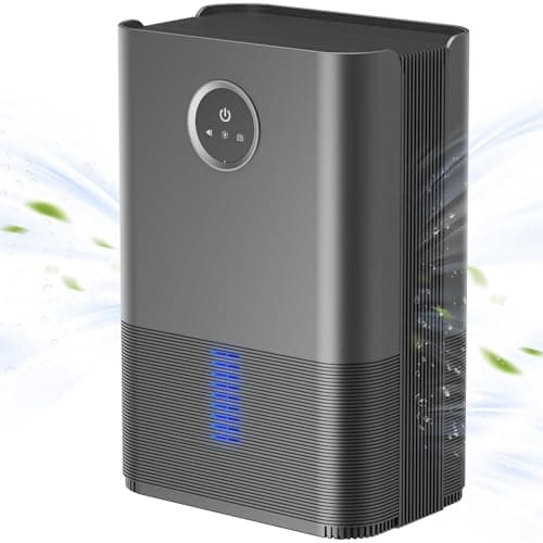 PTHRAOUTA Dehumidifier for Room for Home, (850 sq.ft) Small Dehumidifiers with Drain Hose, 2 Duak-Core Portable Safe Deshumidificador Auto-off Odor Removal Bathroom RV Indoor, 50 OZ, Black