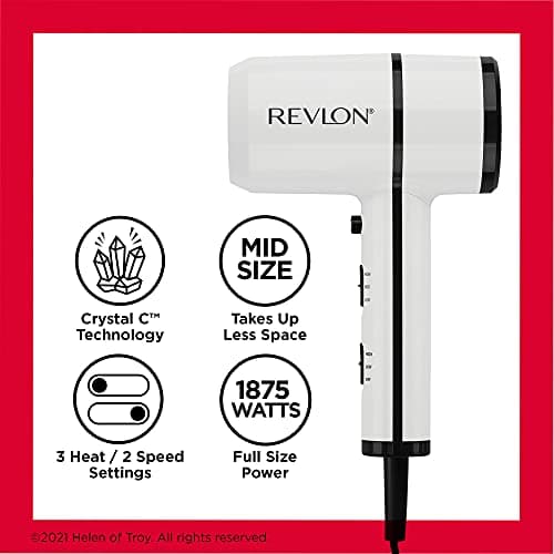 Revlon Crystal C + Ceramic Compact Hair Dryer | Long-Lasting Shine and Less Frizz 5