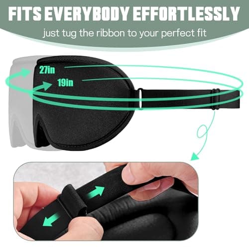 Sleep Mask for Side Sleeper Men Women | Zero Eye Pressure 3D, Light Blocking Design, Soft Breathable Eye Shade Cover for Travel, Black 5