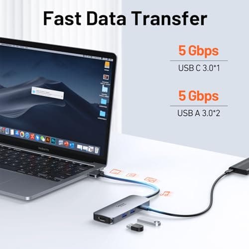 Selore Docking Station for MacBook Pro Air, USB C Hub for MacBook,Dual HDMI Adapter for USB for MacBook,Docking Station Dual Monitor for MacBook Pro Air with Dual HDMI,USB C,2 USB A,PD,SD/TF Reader 6