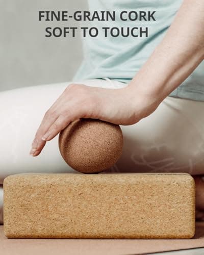 Trideer Cork Yoga Blocks, 2 Pack Yoga Blocks Natural Cork, High Density Yoga Block with Non Slip Surface, Eco-Friendly Yoga Accessories for Women, Ideal for Yoga, Pilates, Stretching 5
