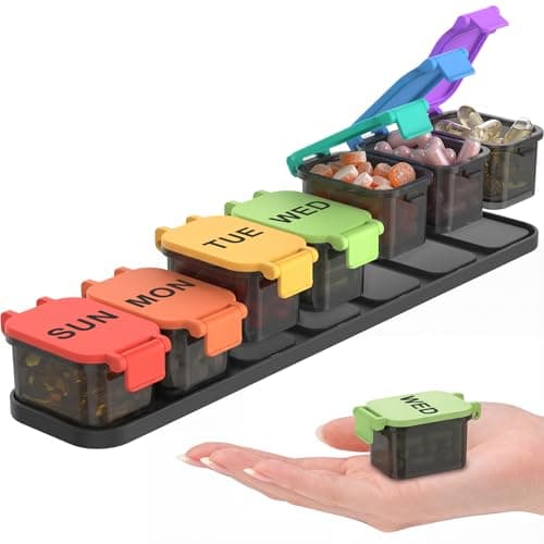 Extra Large Weekly Pill Organizer - Waterproof 7-Day Pill Box, Portable Vitamin & Supplement Case, Easy to Open Design, Ideal for Travel and Daily Medication Management