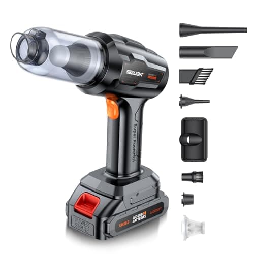 SEALIGHT Handheld Car Vacuum Wireless, Portable Vacuum Cleaner with 21000pa High Power Suction, Two Batteries Long Endurance, 18v/120w Mini Vacuum Cleaner for Car, Home, Office, Pet