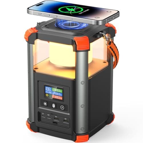 BLAVOR Portable Power Station, 236.8Wh/64,000mAh Outdoor Generator, 100W+65W USB C Two-Way Fast Charging Small Generator, 15W Wireless Power Bank with Camping Lantern for Camping, and Home Emergencies