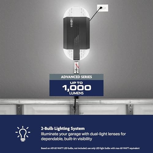 Chamberlain 3/4 HP Belt Drive Smart Garage Door Opener with Fixed Camera, Battery Backup, 2-Bulb Lighting, and myQ Connectivity 6