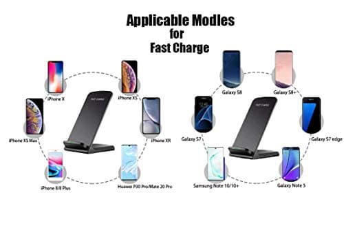 Fast Wireless Charger Stand for Samsung Galaxy S25 S24 S23 S22 Ultra/S21/Note 20/S20/S10+/S10e/S9/ S8+/S7 Edge Note 9/8 Qi Charging Dock for iPhone 17 16 15 14 13 12 11 Pro Max Mini Xs Xr 8 Plus SE 7
