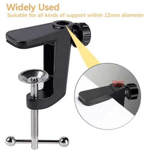 YNHFIFI Replacement Aluminum Alloy Universal Bracket Adjustable C-Clamp Desk Light Mounting Bracket Cantilever Bracket for Microphone Arm and Desktop Table Lamp 2