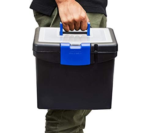 Storex File Storage Box with XL Storage Lid, Black/Blue, 2-Pack (61415C02C) 5