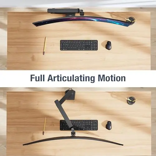 AVLT Single 17"-38" Monitor Arm Desk Top Mount Premium Mechanical Spring Fits Up to 26.4lbs (12kg) Flat/Curved/Ultrawide Monitor Full Motion Height Swivel Tilt Rotation Adjustable, Black 5