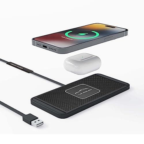 Wireless Charging Pad Qi Fast Charge Mat QC 3.0 Car Charger Adapter Kit for iPhone 15 14 13 11 Pro Max 8 Plus X XR Xs Moto Google LG Samsung Note 20 Galaxy Buds S20 S21 S22 S23 S24 S25 Android Phones 9
