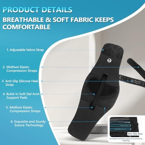 Healrecux Arch Support Braces for Plantar Fasciitis Relief, Adjustable Arch Support for Women Men with Gel Arch Inserts, Arch Support Brands Arch Sleeves for Flat Feet High & Fallen 7
