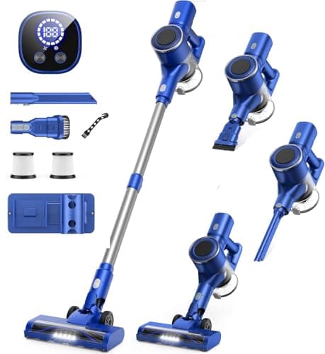 Natrogix Cordless Vacuum Cleaner, 35Kpa Vacuum Cleaners for Home, Lightweight Household Stick Vacuum Cleaner, LED Display, Rechargeable, Handheld Vacuum for Pet Hair Carpet Hardwood Floor, AS2208