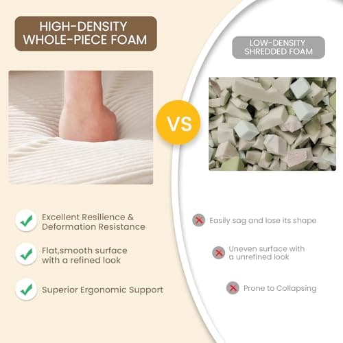 JUIKURY Folding Sofa Bed, Convertible Sleeper Chair with Pilow Foldable Matress, 2 in 1 Pull Out Loveseat Sofa Portable Fold Out Chair Bed Floor Couch Lounge for Living Room Bedroom (Beige, Queen) 8