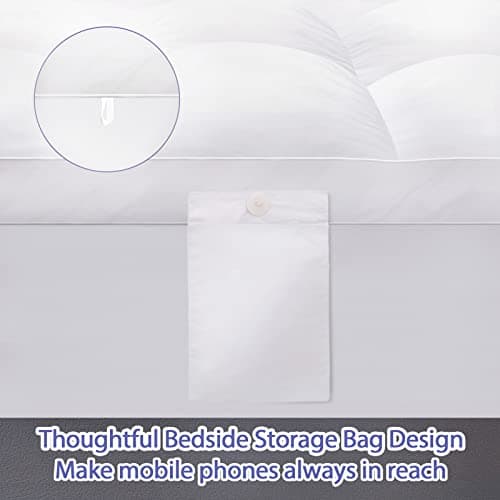 ABENE Mattress Topper for Back Pain Relief, Extra Thick Mattress Pad Pillowtop, Soft Mattress Protector Cover with 8"-21" Deep Pocket (Pure White, Queen, Feather Down) 5