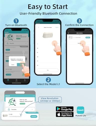 Makeid L1 Label Maker Machine with Tape - Portable & Rechargeable Label Makers Compatible with 9 12 16mm Waterproof Tape - Mini Bluetooth Labeler for Organizing Office Home School 5