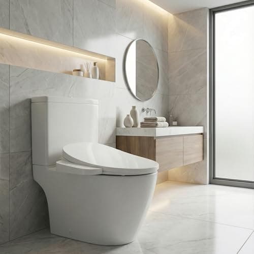 KioGro Smart Heated Toilet Seat for Elongated V-Shaped Toilets – Bidet Warm Water Wash, Self-Cleaning Nozzle, Warm Air Dryer, Deodorizer, Soft-Close Lid, LED Night Light & Touch Panel, Easy Install 8