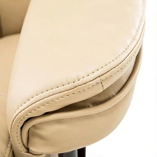 Argus Swivel Recliner with Ottoman, PU Leather & Wood Base Reclining Chair with Footrest, Ultra-Plush Double Foam for Living Room, Bedroom and Office, Set of 1 9