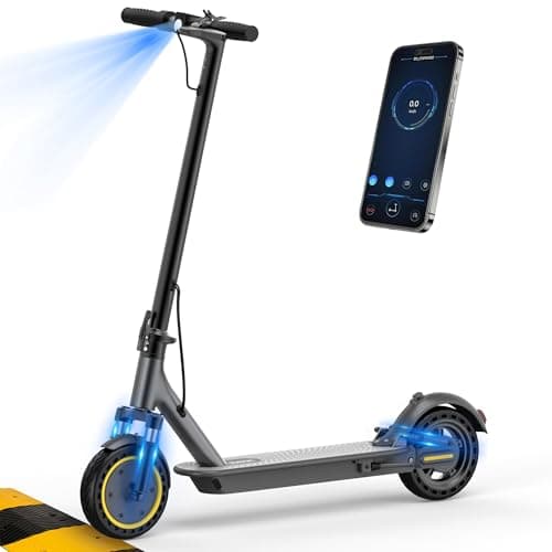 NAVIC Electric Scooter Adults, Powerful 350W Motor, 19MPH Top Speed, 19 Miles Range, 8.5" Solid Tires, Folding E-Scooter with Dual Braking Dual Suspension & APP Control