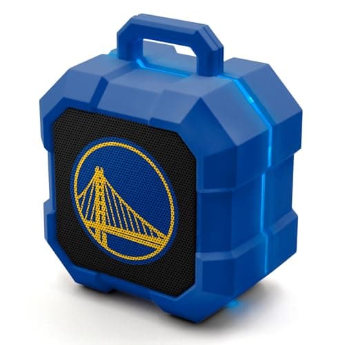 SOAR NBA Shockbox LED Wireless Bluetooth Speaker - Water Resistant IPX4, 5.0 Bluetooth with Over 5 Hours of Play Time - Small Portable Speaker - Officially Licensed NBA, Perfect Home & Outdoor Speaker