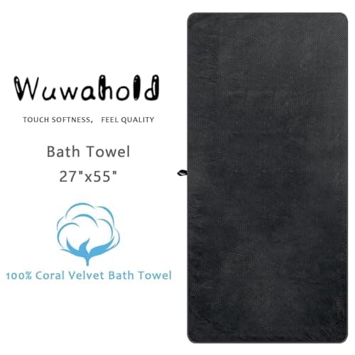 Wuwahold 2 Pack Bath Towel Set, Waffle Bath Towel Set, Super Soft Highly Absorbent, Sturdy Quick Drying Towels for Bathroom, Gym, SPA, Yoga (2 Piece 27" x 55", 1Grey+1Purple) 8