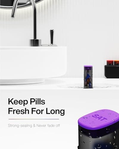 Weekly Pill Organizer 1 Time a Day - Travel Pill Box 7 Days, Large Medicine Pill Case Container for Daily Medication Vitamin Supplement Fish Oil, Portable Week Pills Organizers Holder Dispenser, Black 7