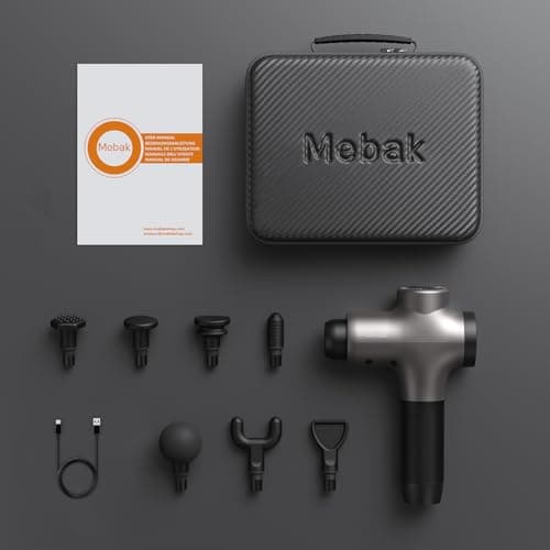 Mebak 3 Massage Gun, Massage Gun Deep Tissue for Athletes, Professional Muscle Percussion Massager, Massager for Shoulder Leg Back Body Pain Relief, Quiet Portable Sport Tool, Gifts for Him 9