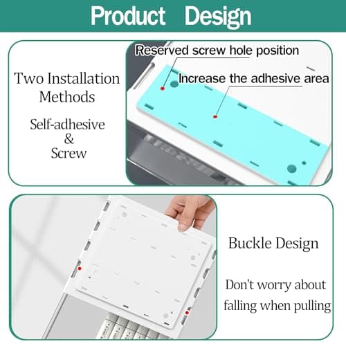 SVNNELP Under Desk Table Drawer Storage Organizer Slide Out, Attachable Hidden Self-Adhesive Under Desk Pencil Tray Drawer for Office/Classroom/Home (Clear Black/M) 6