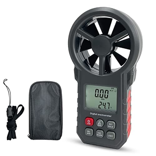 Sutekus Anemometer Digital Wind Speed Meter Wind Gauge Air Flow Velocity Test for Home Outdoor