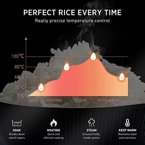Bear Rice Cooker 3 Cups (Uncooked), 3D Heating and Fuzzy Logic, Healthy Nonstick Small Rice Cooker, PFAS-Free, Touch-Screen, for White/Brown Rice Quinoa Oatmeal Soup 6