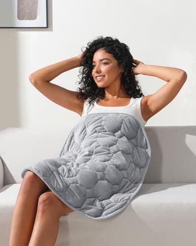 Kivik Weighted Lap Blanket, 7 lbs Weighted Lap Pad for Adults, Small Travel Weighted Blanket for Relaxation, Portable & Breathable, Grey, 24"x29"